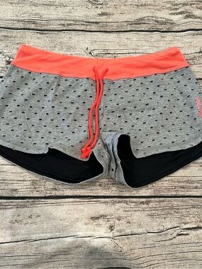 NWT Reebok Gray Shorts with Coral Waistband and Black Lining Size Small